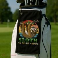 Sloth Is My Spirit Animal Funny Sloth Golf Towel thumb 2