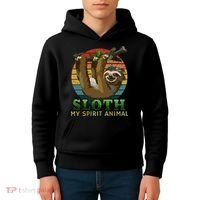 Sloth Is My Spirit Animal Funny Sloth Kids Hoodie thumb 4