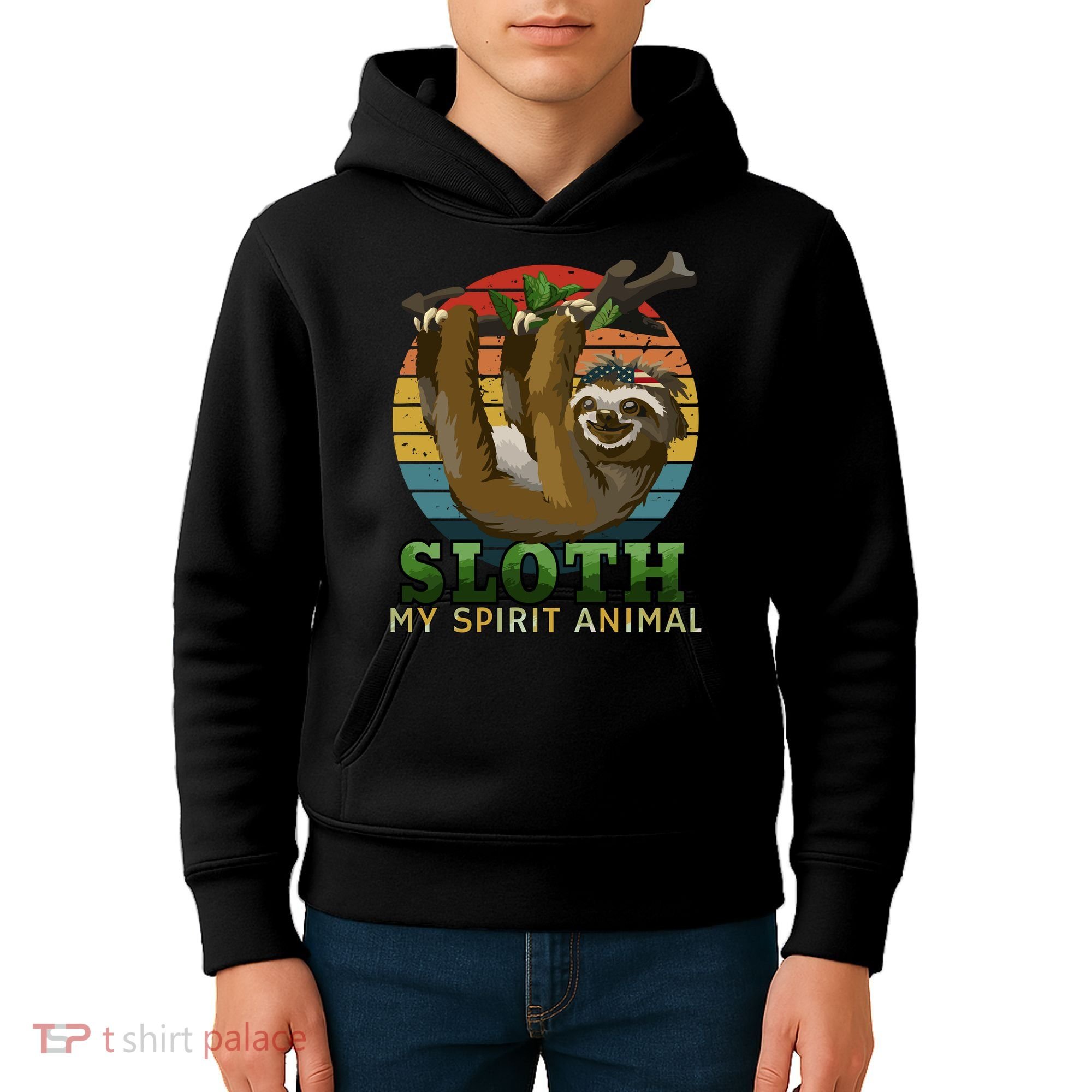 Sloth Is My Spirit Animal Funny Sloth Kids Hoodie