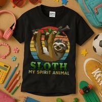 Sloth Is My Spirit Animal Funny Sloth Kids T-Shirt thumb 3