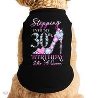 Stepping Into My 30th  Birthday Like A Queen Doggie Tank thumb 0