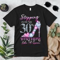Stepping Into My 30th  Birthday Like A Queen Premium T-Shirt thumb 2