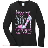 Stepping Into My 30th  Birthday Like A Queen Women's Long Sleeve Shirt thumb 0