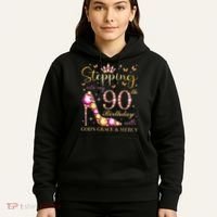Stepping Into My 90th Birthday With God'S Grace & Mercy Cute Hoodie thumb 5