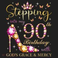 Stepping Into My 90th Birthday With God'S Grace & Mercy Cute Beanie thumb 2