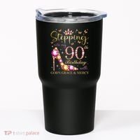 Stepping Into My 90th Birthday With God'S Grace & Mercy Cute Tumbler thumb 0
