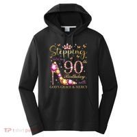 Stepping Into My 90th Birthday With God'S Grace & Mercy Cute Performance Fleece Hoodie thumb 0