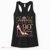 Stepping Into My 90th Birthday With God'S Grace & Mercy Cute Women's Tank Top thumb 0