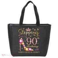 Stepping Into My 90th Birthday With God'S Grace & Mercy Cute Tote Bag thumb 0