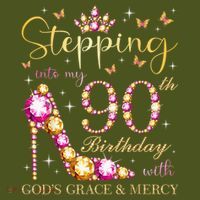 Stepping Into My 90th Birthday With God'S Grace & Mercy Cute Backpack thumb 2