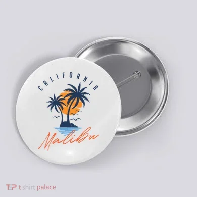 Summer In Malibu Beach Button