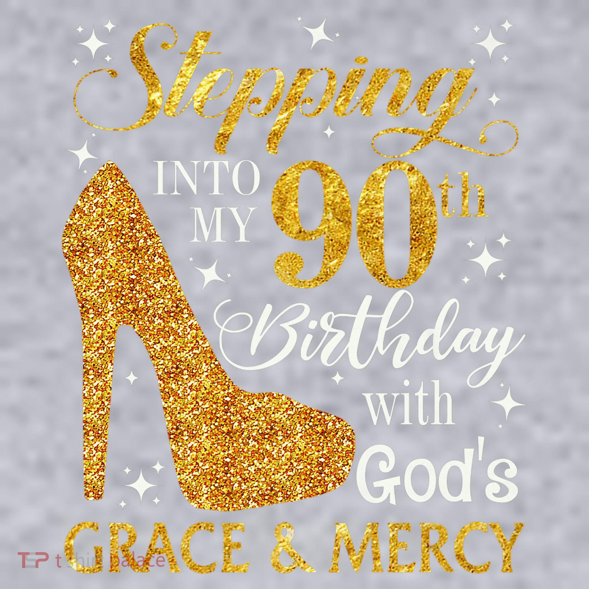 Stepping Into My 90th Birthday With God'S Grace & Mercy Women's Racerback Cropped Tank