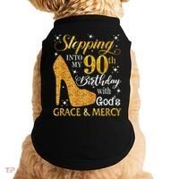 Stepping Into My 90th Birthday With God'S Grace & Mercy Doggie Tank thumb 0