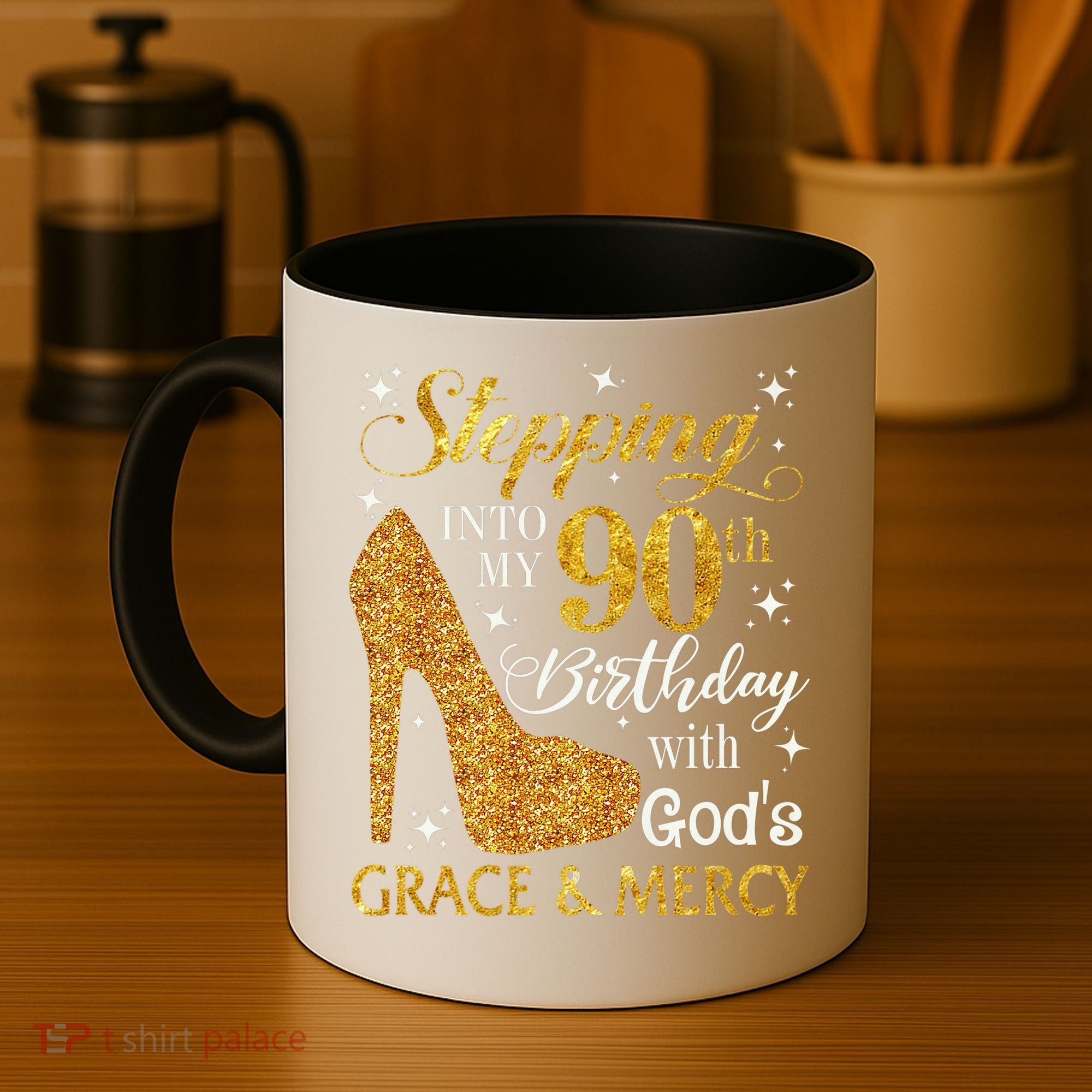 Stepping Into My 90th Birthday With God'S Grace & Mercy Coffee Mug