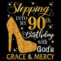 Stepping Into My 90th Birthday With God'S Grace & Mercy Ornament thumb 1