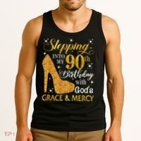 Stepping Into My 90th Birthday With God'S Grace & Mercy Tank Top thumb 3