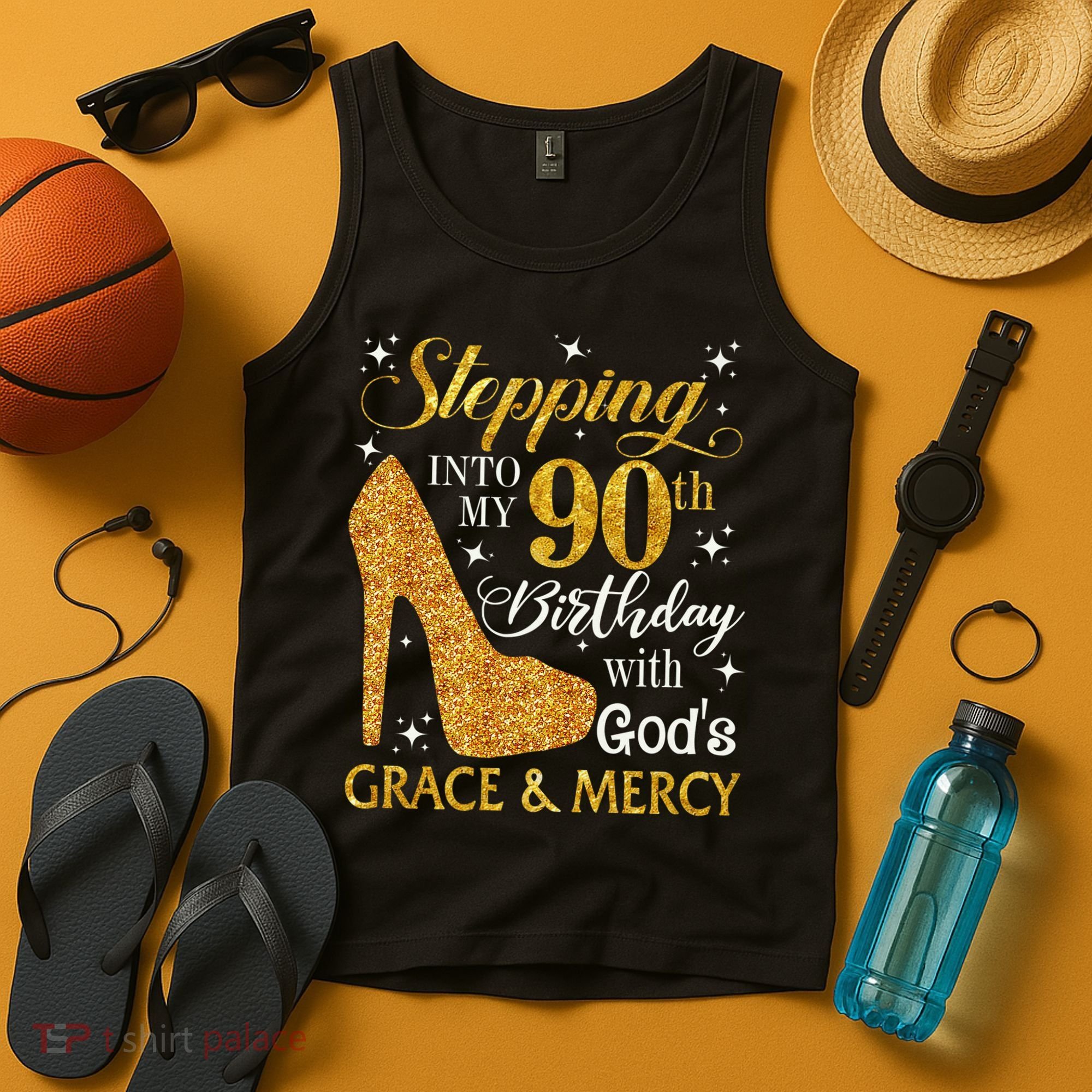 Stepping Into My 90th Birthday With God'S Grace & Mercy Tank Top