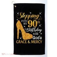 Stepping Into My 90th Birthday With God'S Grace & Mercy Golf Towel thumb 0