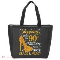 Stepping Into My 90th Birthday With God'S Grace & Mercy Tote Bag thumb 0