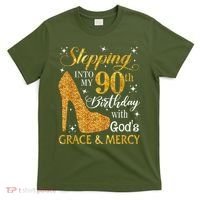 Stepping Into My 90th Birthday With God'S Grace & Mercy T-Shirt thumb 0