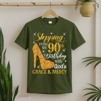 Stepping Into My 90th Birthday With God'S Grace & Mercy T-Shirt thumb 2