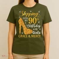 Stepping Into My 90th Birthday With God'S Grace & Mercy T-Shirt thumb 4