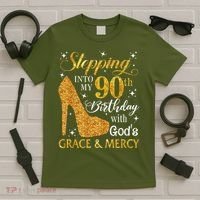 Stepping Into My 90th Birthday With God'S Grace & Mercy T-Shirt thumb 5