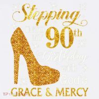 Stepping Into My 90th Birthday With God'S Grace & Mercy Garment-Dyed Sweatshirt thumb 2