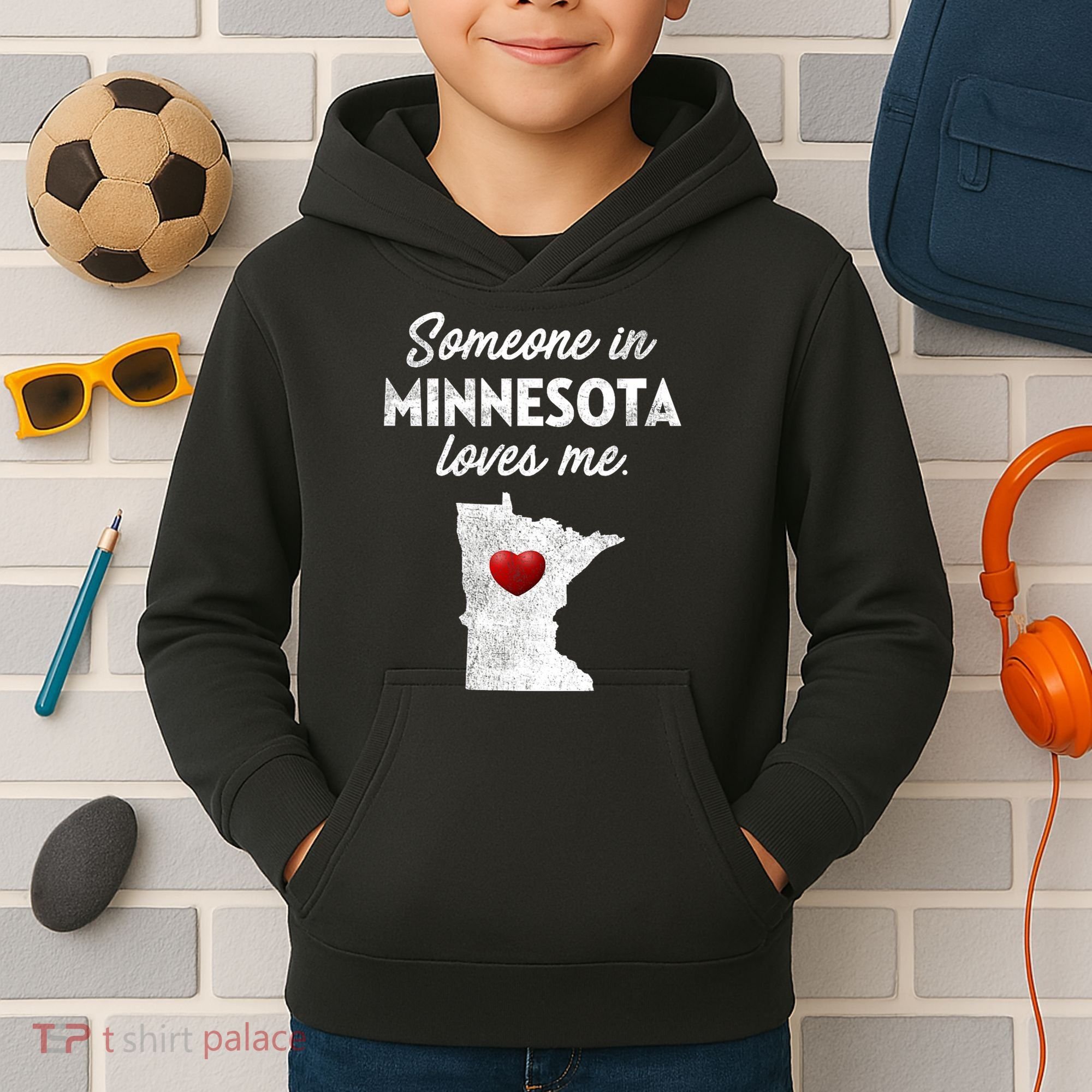Someone In Minnesota Loves Me Minnesota Mn Kids Hoodie