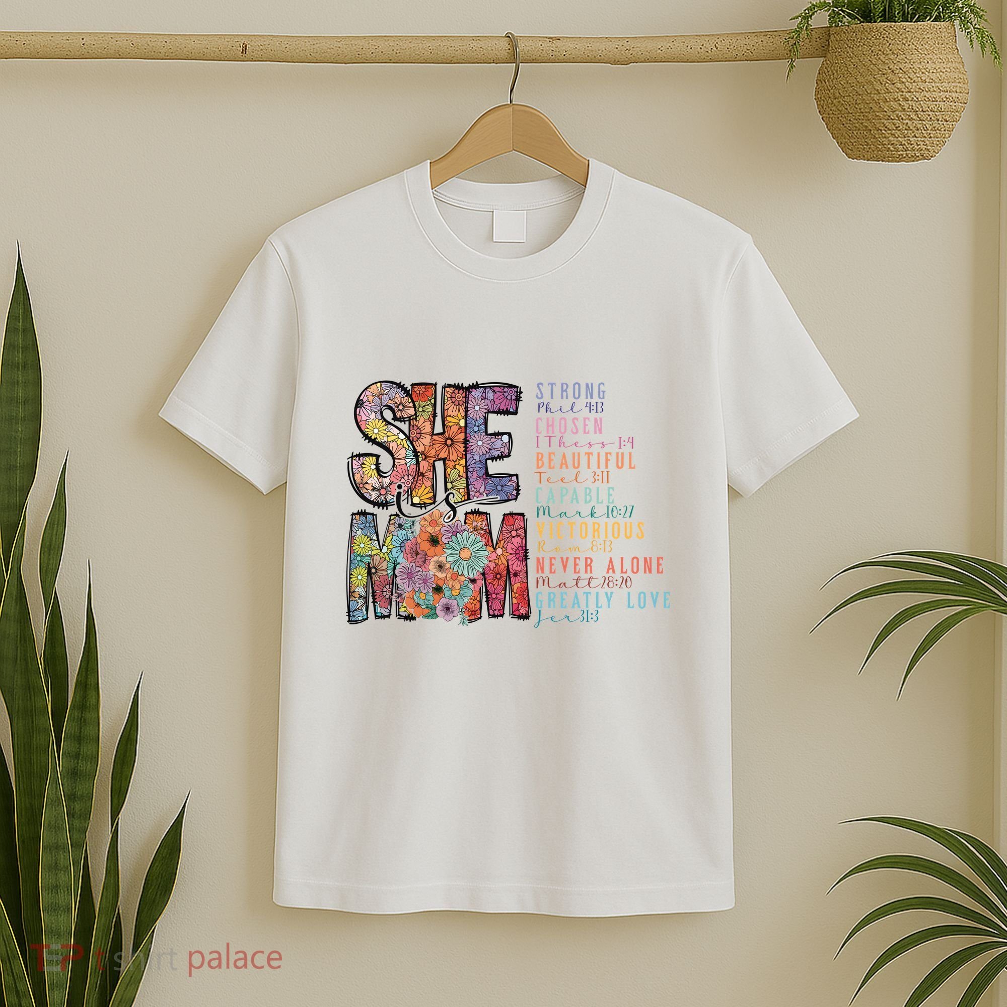 She Is Mom She Is Strong Bible Verse Mom T-Shirt