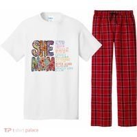 She Is Mom She Is Strong Bible Verse Mom Pajama Set thumb 0
