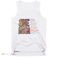 She Is Mom She Is Strong Bible Verse Mom Tank Top thumb 0