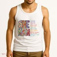 She Is Mom She Is Strong Bible Verse Mom Tank Top thumb 3