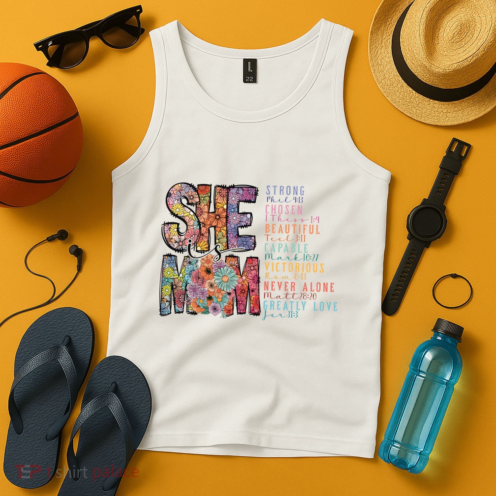 She Is Mom She Is Strong Bible Verse Mom Tank Top