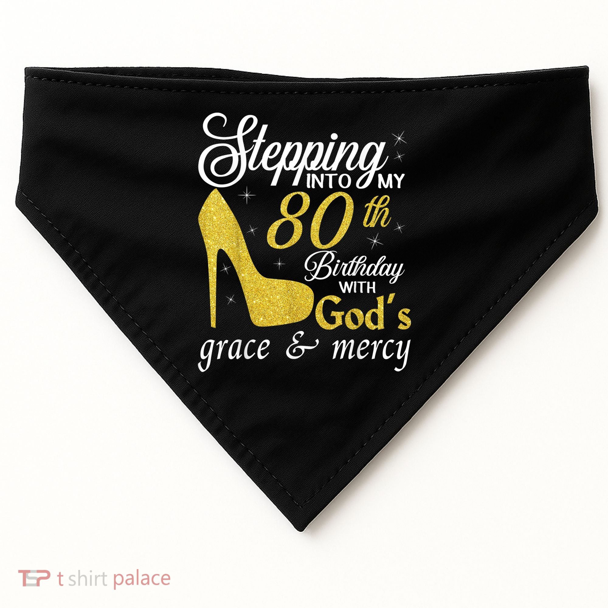 Stepping Into My 80th Birthday With God's Grace And Mercy USA-Made Doggie Bandana