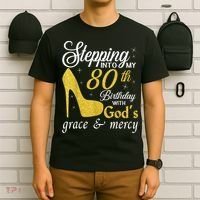 Stepping Into My 80th Birthday With God's Grace And Mercy T-Shirt thumb 6