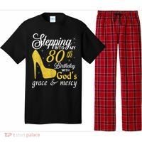 Stepping Into My 80th Birthday With God's Grace And Mercy Pajama Set thumb 0