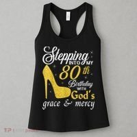 Stepping Into My 80th Birthday With God's Grace And Mercy Women's Tank Top thumb 3