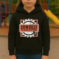 Sawdust Is Man Woodworking Or Carpenter Gift Kids Hoodie thumb 3