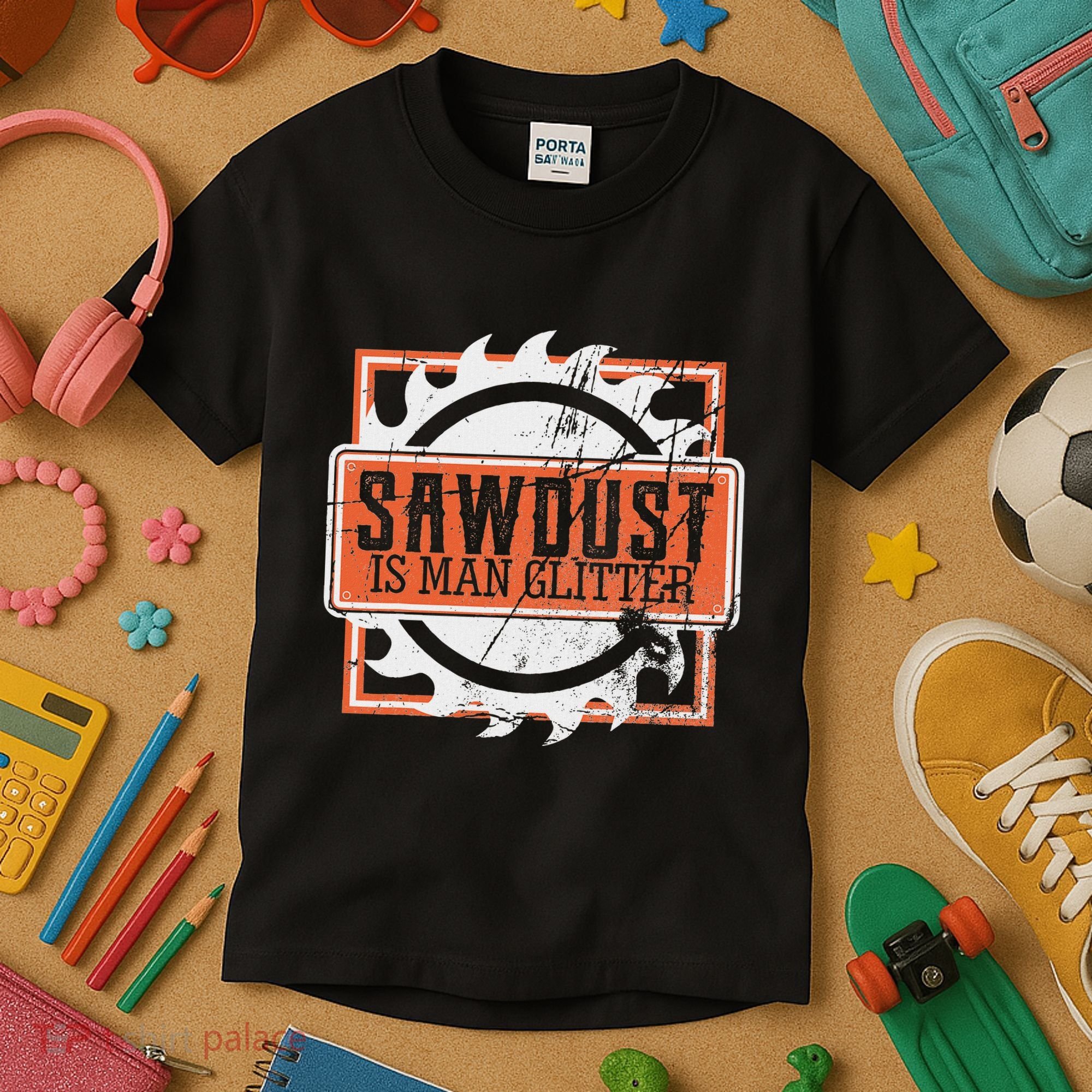 Sawdust Is Man Woodworking Or Carpenter Gift Kids T-Shirt