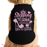 Stepping Into My 50Th Birthday Like A Queen Doggie Tank thumb 0