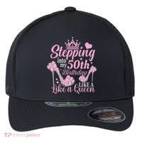 Stepping Into My 50Th Birthday Like A Queen Flexfit Unipanel Trucker Cap thumb 0