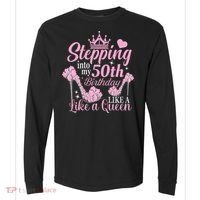 Stepping Into My 50Th Birthday Like A Queen Comfort Colors Heavyweight Long Sleeve T-Shirt thumb 0
