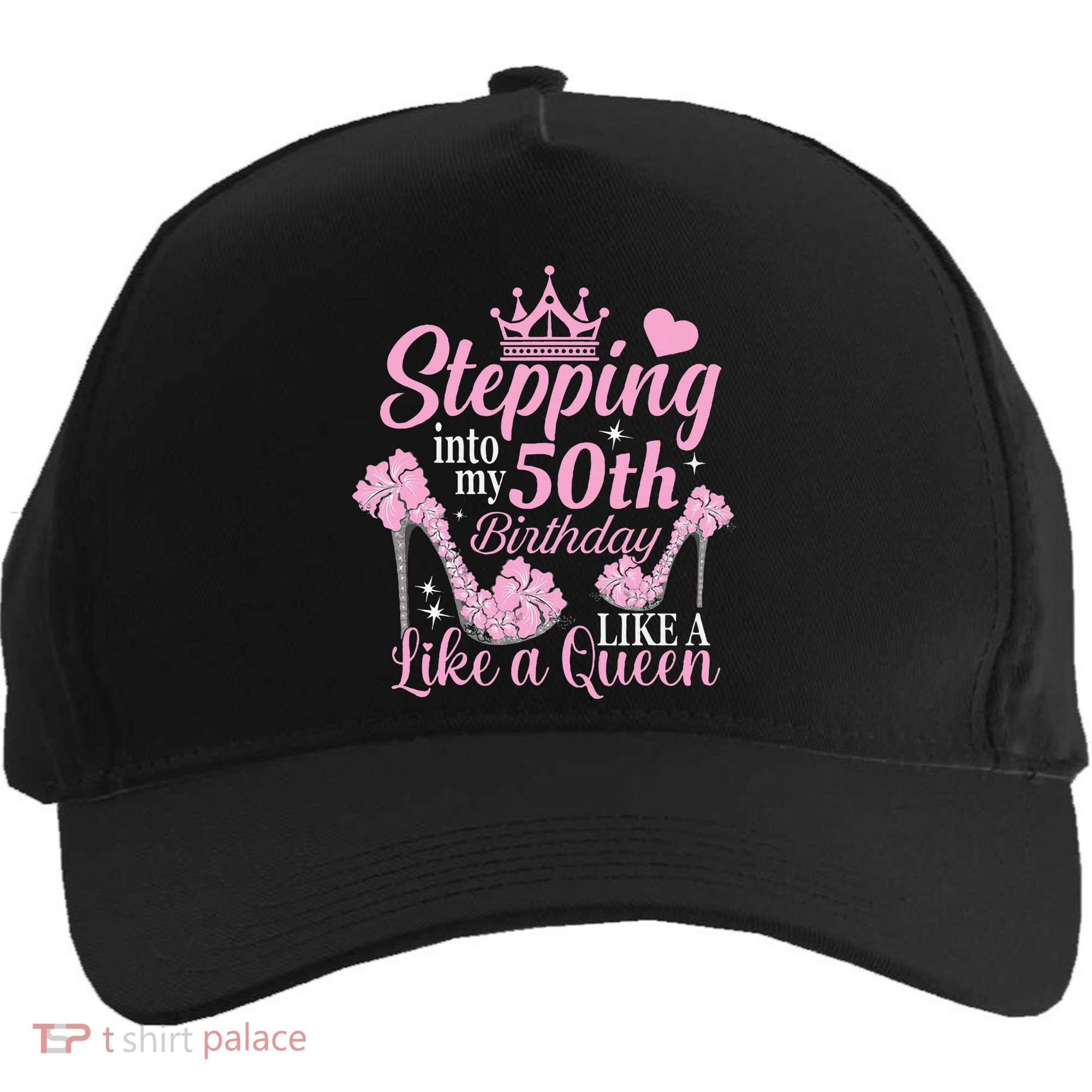 Stepping Into My 50Th Birthday Like A Queen Five-Panel Snapback Cap