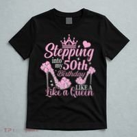 Stepping Into My 50Th Birthday Like A Queen T-Shirt thumb 5