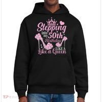 Stepping Into My 50Th Birthday Like A Queen District V.I.T. Heavyweight Hoodie thumb 0