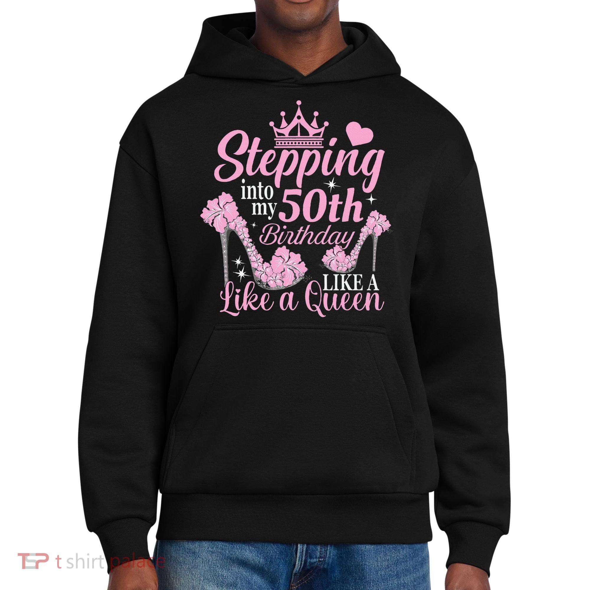 Stepping Into My 50Th Birthday Like A Queen District V.I.T. Heavyweight Hoodie