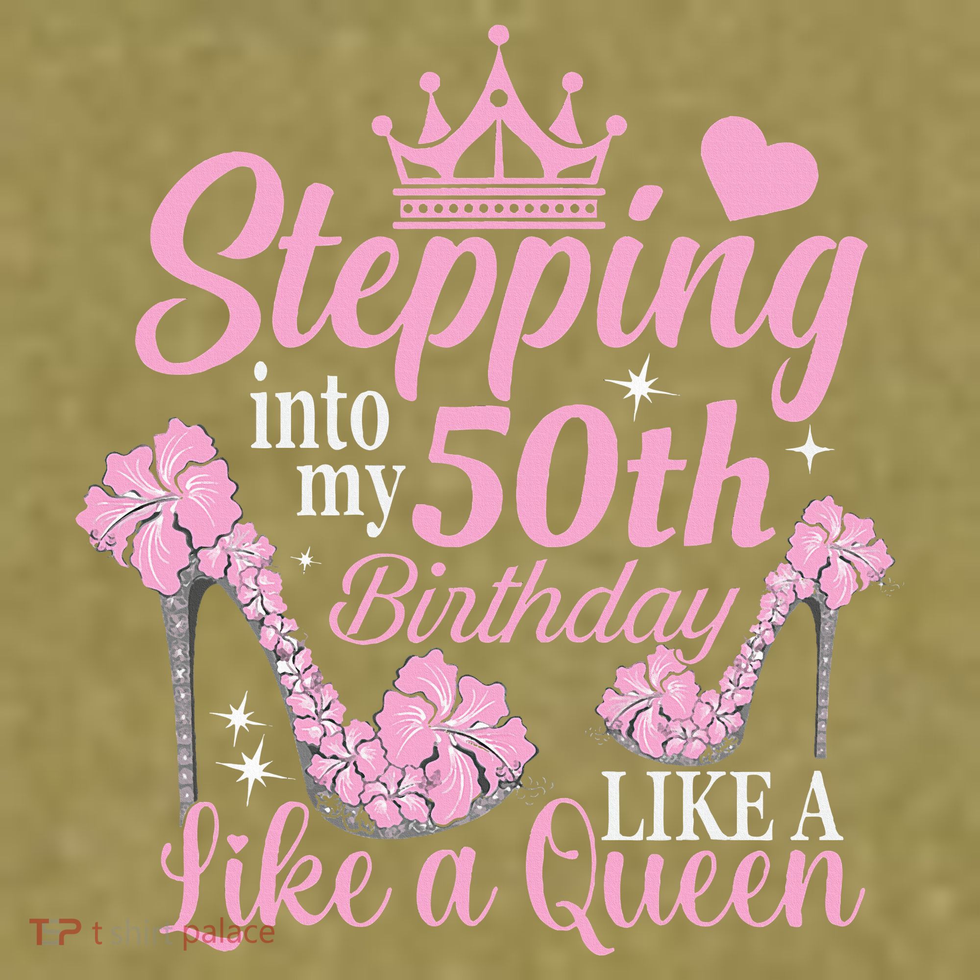 Stepping Into My 50Th Birthday Like A Queen Garment-Dyed Women's Muscle Tee