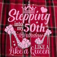 Stepping Into My 50Th Birthday Like A Queen Women's Flannel Plaid Pajama Pants thumb 2
