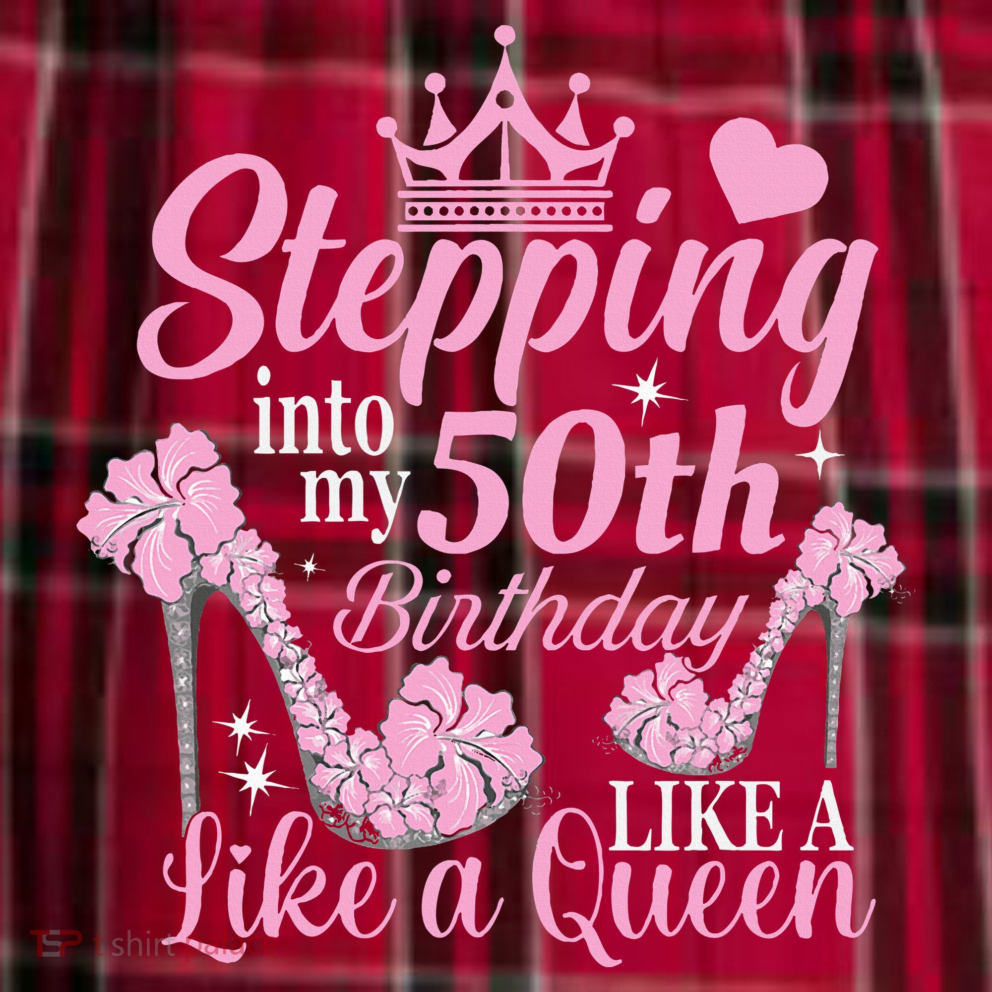 Stepping Into My 50Th Birthday Like A Queen Women's Flannel Plaid Pajama Pants